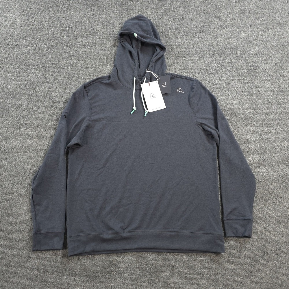 Rhoback Hoodie Mens Large Gray Hesi Performance Stretch Pullover Logo Golf NEW